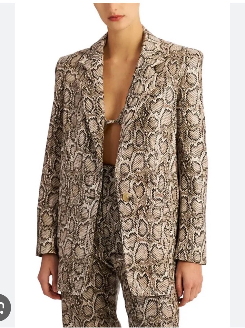 Ronny Kobo Snake Print Oversized Blazer